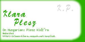 klara plesz business card